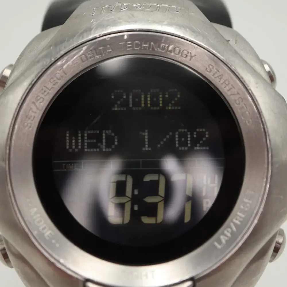 NIXON Change The Delta PU Digital Watch Stainless Steel Black w New Battery
